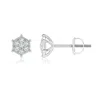Angara Pave-set Diamond Hexagon Stud Earrings In Platinum/g