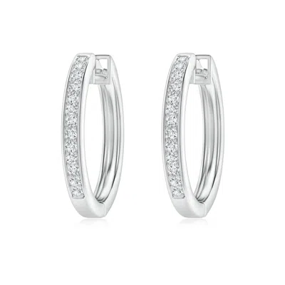 Angara Pave-set Diamond Hinged Hoop Earrings In Metallic