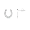 Angara Pave-set Diamond Horseshoe Stud Earrings In White Gold/g