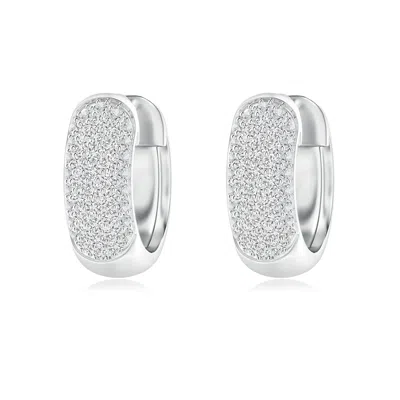 Angara Pave-set Diamond Huggie Hoop Earrings In Metallic