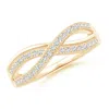 Angara Pave Set Diamond Infinity Ring In Yellow Gold/g