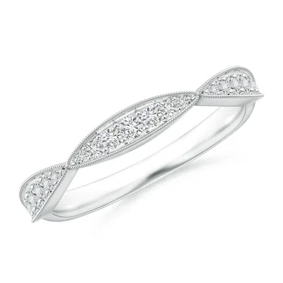 Angara Pave-set Diamond Marquise Wedding Ring With Milgrain In White
