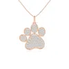 Angara Pave-set Diamond Paw Pendant In Rose Gold/g