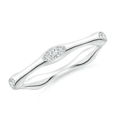 Angara Pave-set Diamond Pentagon Stackable Band In White