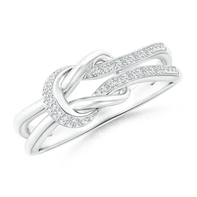 Angara Pave-set Diamond Split Infinity Knot Ring In Metallic