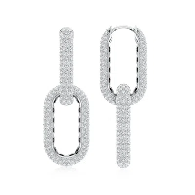 Angara Pave-set Lab-grown Diamond Chain Link Dangle Earrings