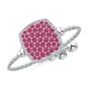 Angara Pave-set Pink Sapphire Cushion Bolo Ring In White Gold/rich Pink