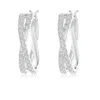 Angara Pave-set Round Diamond Criss Cross Hoop Earrings