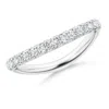 Angara Pave-set Round Diamond Curved Wedding Ring In White Gold/g