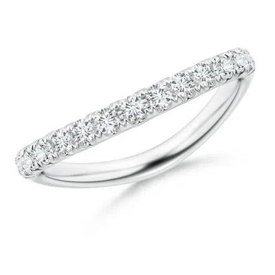 Angara Pave-set Round Diamond Curved Wedding Ring In White