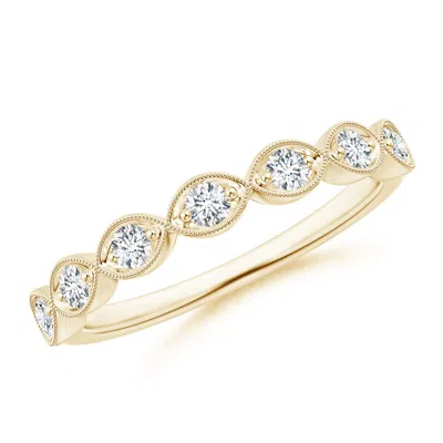 Angara Pave Set Round Diamond Milgrain Wedding Ring In Gold