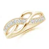 Angara Pave Set Round Diamond Multi-row Crossover Band In Yellow Gold/g