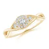 Angara Pave-set Round Halo Diamond Infinity Promise Ring In Yellow Gold/g