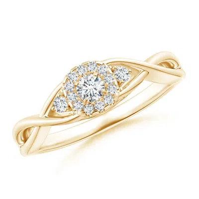 Angara Pave-set Round Halo Diamond Infinity Promise Ring In Gold