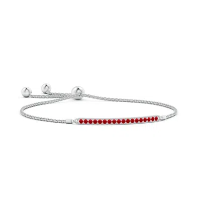Angara Pave-set Ruby Bar Bolo Bracelet In Metallic