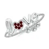 Angara Pave-set Ruby Heart Love Bolo Ring In White Gold/deep Rich Red