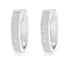 Angara Pave-set Twin Row Diamond Hinged Hoop Earrings