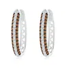 Angara Pave-set White And Brown Diamond Hoop Earrings In White Gold/fancy Deep Brown (c7)