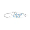 Angara Pear And Marquise Aquamarine Olive Branch Bracelet In White Gold/swiss Blue