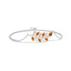 Angara Pear And Marquise Citrine Olive Branch Bracelet In White Gold/deep Golden