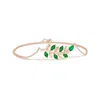 Angara Pear And Marquise Emerald Olive Branch Bracelet In Rose Gold/rich Medium Green