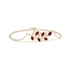 Angara Pear And Marquise Garnet Olive Branch Bracelet In Yellow Gold/rich Red