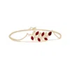 Angara Pear And Marquise Ruby Olive Branch Bracelet In Yellow Gold/deep Rich Red