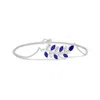 Angara Pear And Marquise Tanzanite Olive Branch Bracelet In White Gold/deep Rich Violet Blue