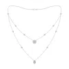 Angara Pear & Round Diamond Cluster Two-layer Station Necklace In White Gold/h