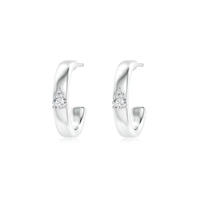 Angara Pear Diamond Solitaire Hoop Earrings In Metallic