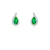 ANGARA PEAR EMERALD EARRINGS WITH DIAMOND SWIRL FRAME