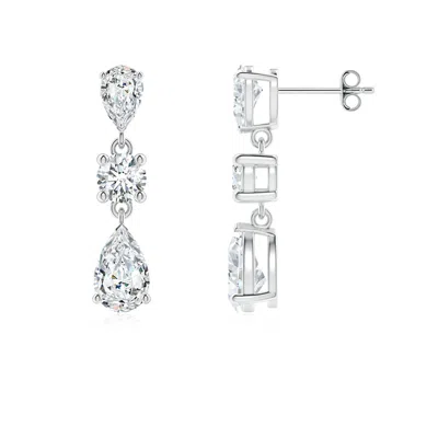 Angara Pear Lab-grown Diamond Drop Earrings In Metallic