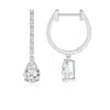 Angara Pear Lab-grown Diamond Hoop Drop Earrings With Accents In White Gold/f-g