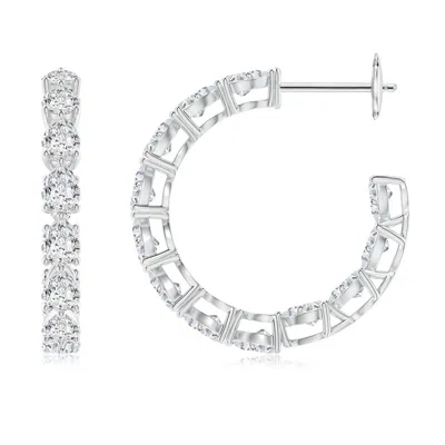 Angara Pear-shaped Diamond Inside-out Medium Hoop Earrings In Metallic