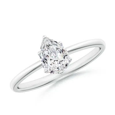 Angara Pear-shaped Diamond Solitaire Classic Engagement Ring In White