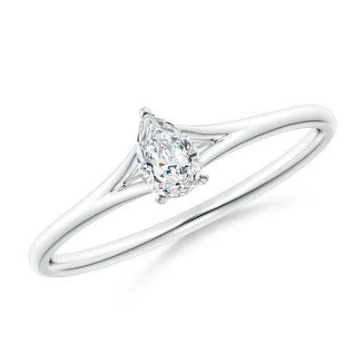 Angara Pear-shaped Diamond Solitaire Split Shank Engagement Ring