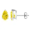 Angara Pear-shaped Fancy Intense Yellow Diamond Solitaire Stud Earrings In White Gold/fancy Intense