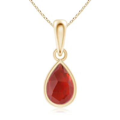 Angara Pear-shaped Garnet Solitaire Dangle Pendant In Gold