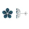 Angara Pear-shaped Lab-grown Alexandrite And Diamond Stud Earrings In White Gold/bluish Green Changing To Brownish Or Pinkish Purple