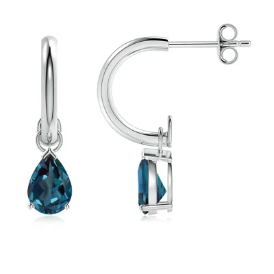 Angara Pear-shaped Lab-grown Alexandrite Drop Earrings With Screw Back In Metallic