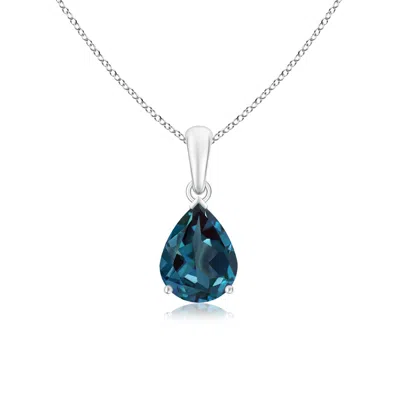 Angara Pear-shaped Lab-grown Alexandrite Solitaire Pendant In Blue