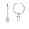 Angara Pear-shaped Lab-grown Diamond Hoop Drop Earrings In White Gold/f-g