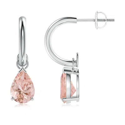 Angara Pear-shaped Morganite Drop Earrings With Screw Back In Burgundy