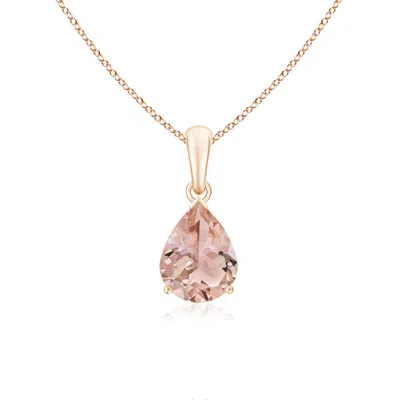 Angara Pear-shaped Morganite Solitaire Pendant In Pink