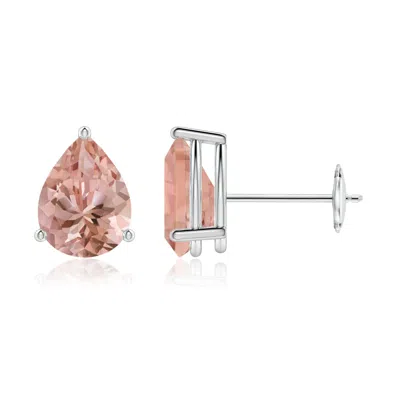 Angara Pear-shaped Morganite Stud Earrings In Pink