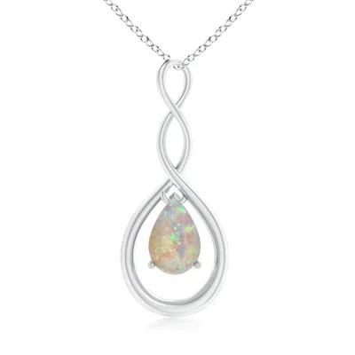 Angara Pear-shaped Opal Infinity Loop Pendant In Metallic