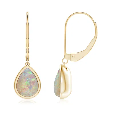Angara Pear-shaped Opal Solitaire Drop Earrings In Gold