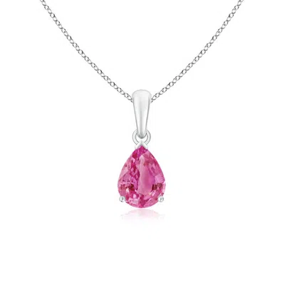 Angara Pear-shaped Pink Sapphire Solitaire Pendant