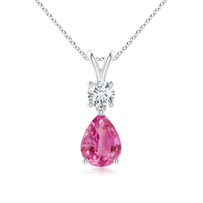 Angara Pear-shaped Pink Sapphire V-bale Pendant