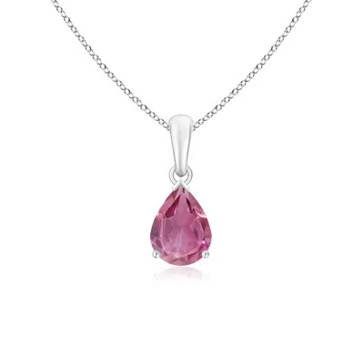 Angara Pear-shaped Pink Tourmaline Solitaire Pendant